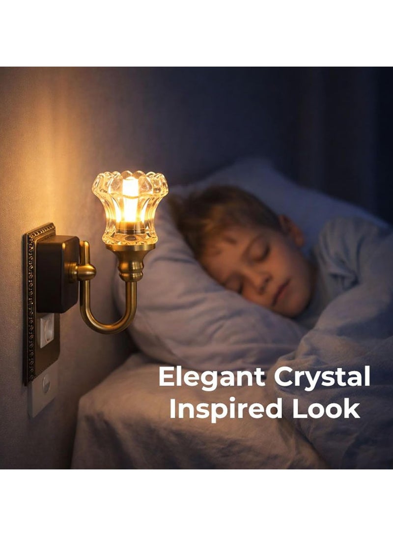 general Wall-mounted night light, plug-in LED night light, elegant vintage LED night light wall lamp, retro soft warm wall lamp, perfect for home hallway, bedroom, and staircase decor. - Image 3